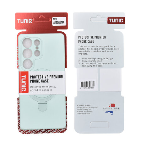 TUNIQ TUNIQ Galaxy S25 Ultra Back cover case - Magsafe With Ring Stand - Hanger - Mint Green TUNIQ TUNIQ Galaxy S25 Ultra Back cover case - Magsafe With Ring Stand - Hanger - Mint Green