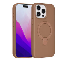 TUNIQ TUNIQ iPhone 15 Pro Max Back-Cover hul - Magsafe With Ring Stand - Hanger - Desert Brown