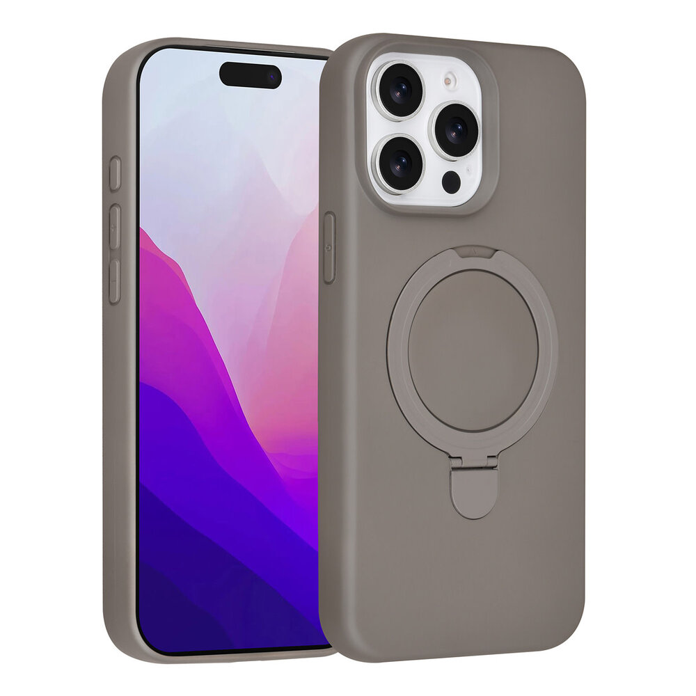 TUNIQ TUNIQ iPhone 15 Pro Max Back cover case - Magsafe With Ring Stand - Hanger - Titanium Grey