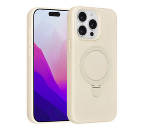 TUNIQ TUNIQ iPhone 15 Pro Max Back cover case - Magsafe With Ring Stand - Hanger - Antique White