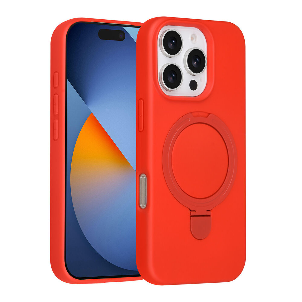 TUNIQ TUNIQ iPhone 16 Pro Back cover case - Magsafe With Ring Stand - Hanger - Classic Red