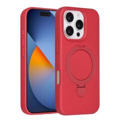 TUNIQ iPhone 16 Pro Back-Cover hul - Magsafe With Ring Stand - Hanger - Cherry Red