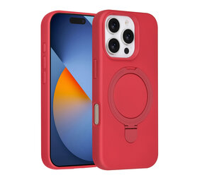 TUNIQ TUNIQ iPhone 16 Pro Back cover coque - Magsafe With Ring Stand - Hanger - Cherry Red TUNIQ TUNIQ iPhone 16 Pro Back cover coque - Magsafe With Ring Stand - Hanger - Cherry Red