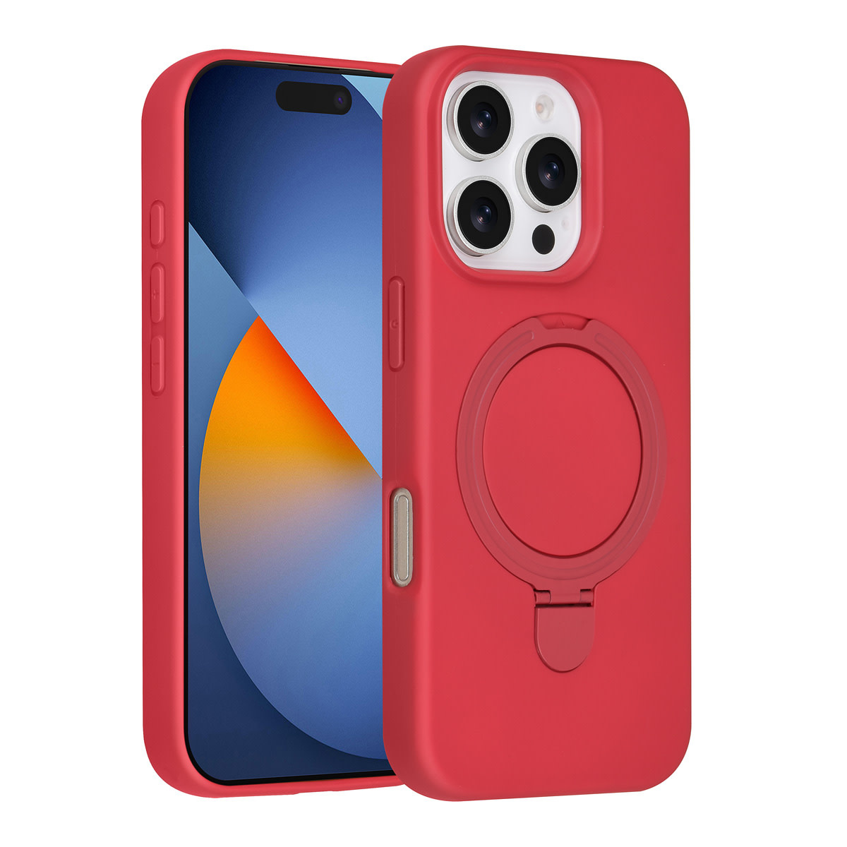 TUNIQ TUNIQ iPhone 16 Pro Backcover hoesje - Magsafe With Ring Stand - Hanger - Cherry Red