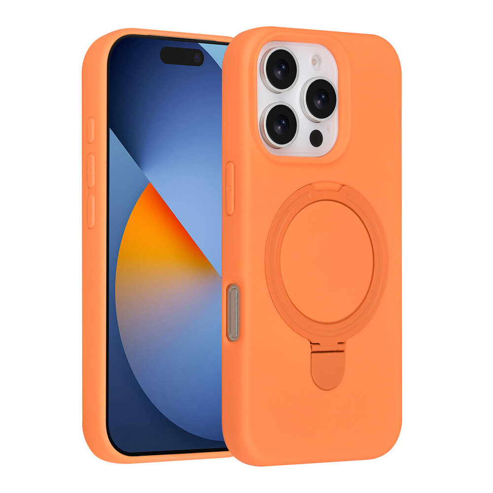 TUNIQ TUNIQ iPhone 16 Pro Back cover case - Magsafe With Ring Stand - Hanger - Tangerine Orange