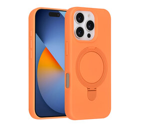 TUNIQ TUNIQ iPhone 16 Pro Backcover hoesje - Magsafe With Ring Stand - Hanger - Tangerine Orange