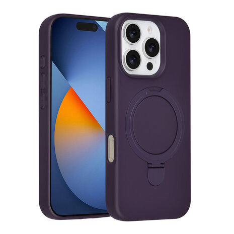 TUNIQ TUNIQ iPhone 16 Pro Backcover hoesje - Magsafe With Ring Stand - Hanger - Grape Purple