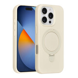 TUNIQ TUNIQ iPhone 16 Pro Back-Cover hul - Magsafe With Ring Stand - Hanger - Antique White TUNIQ TUNIQ iPhone 16 Pro Back-Cover hul - Magsafe With Ring Stand - Hanger - Antique White