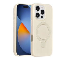 TUNIQ TUNIQ iPhone 16 Pro Back-Cover hul - Magsafe With Ring Stand - Hanger - Antique White TUNIQ TUNIQ iPhone 16 Pro Back-Cover hul - Magsafe With Ring Stand - Hanger - Antique White