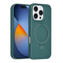 TUNIQ iPhone 16 Pro Backcover hoesje - Magsafe With Ring Stand - Hanger - DonkerGroen