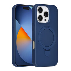 TUNIQ iPhone 16 Pro Back cover coque - Magsafe With Ring Stand - Hanger - Navy Blue