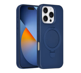 TUNIQ TUNIQ iPhone 16 Pro Back cover coque - Magsafe With Ring Stand - Hanger - Navy Blue