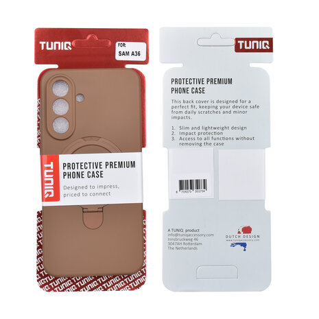 TUNIQ TUNIQ Galaxy A36 Backcover hoesje - Magsafe With Ring Stand - Hanger - Desert Brown