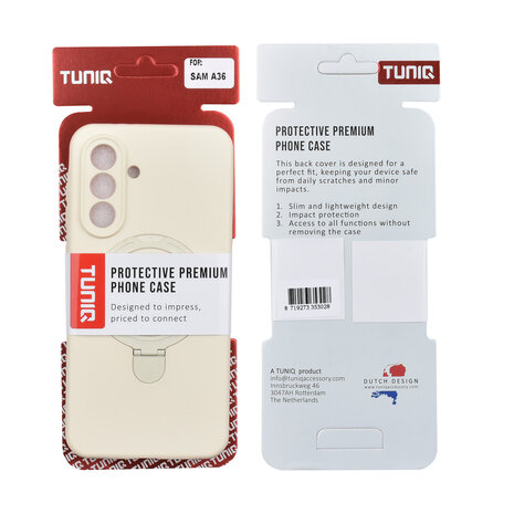 TUNIQ TUNIQ Galaxy A36 Backcover hoesje - Magsafe With Ring Stand - Hanger - Antique White