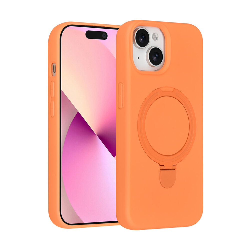 TUNIQ TUNIQ iPhone 15 Back cover case - Magsafe With Ring Stand - Hanger - Tangerine Orange