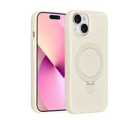 TUNIQ TUNIQ iPhone 15 Back cover case - Magsafe With Ring Stand - Hanger - Antique White