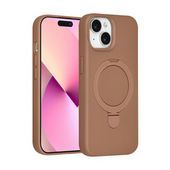 TUNIQ iPhone 15 Backcover hoesje - Magsafe With Ring Stand - Hanger - Desert Brown
