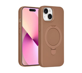 TUNIQ TUNIQ iPhone 15 Back cover coque - Magsafe With Ring Stand - Hanger - Desert Brown