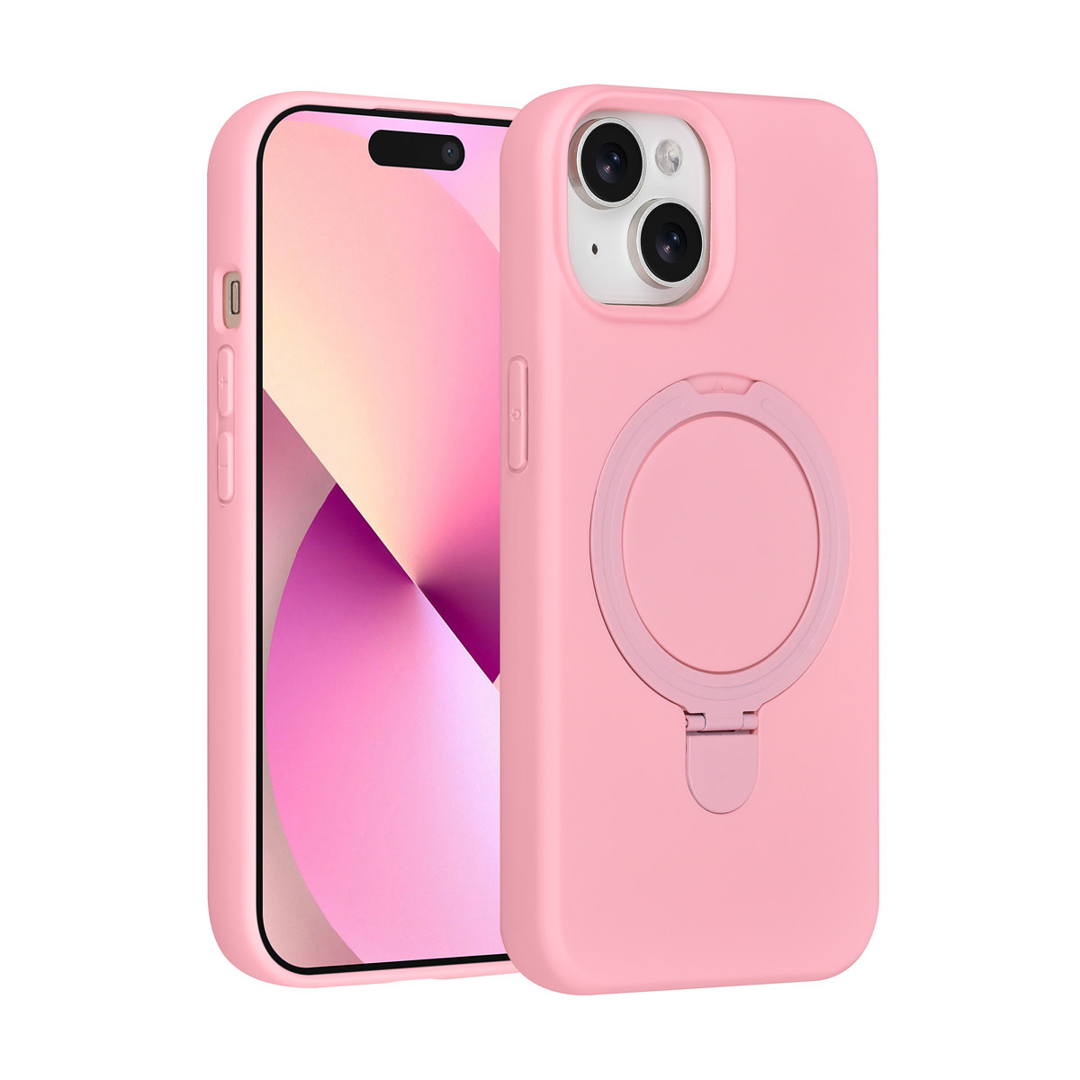 TUNIQ TUNIQ iPhone 15 Backcover hoesje - Magsafe With Ring Stand - Hanger - Sakura Pink