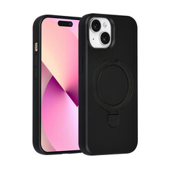 TUNIQ iPhone 15 Back cover coque - Magsafe With Ring Stand - Hanger - Noir