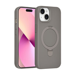 TUNIQ iPhone 15 Back cover coque - Magsafe With Ring Stand - Hanger - Titanium Grey