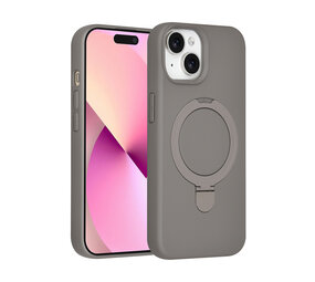 TUNIQ TUNIQ iPhone 15 Back-Cover hul - Magsafe With Ring Stand - Hanger - Titanium Grey