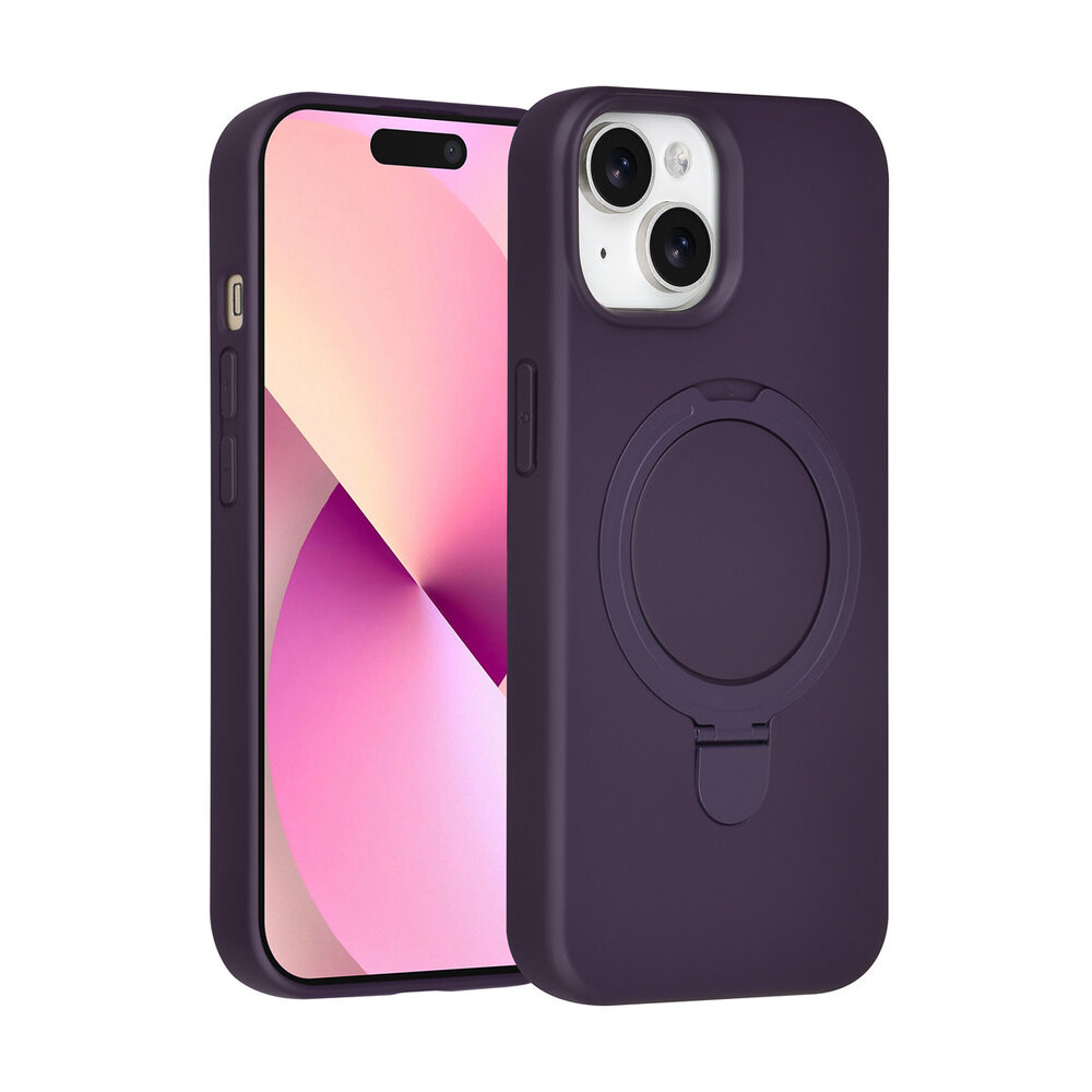 TUNIQ TUNIQ iPhone 15 Backcover hoesje - Magsafe With Ring Stand - Hanger - Grape Purple TUNIQ TUNIQ iPhone 15 Backcover hoesje - Magsafe With Ring Stand - Hanger - Grape Purple