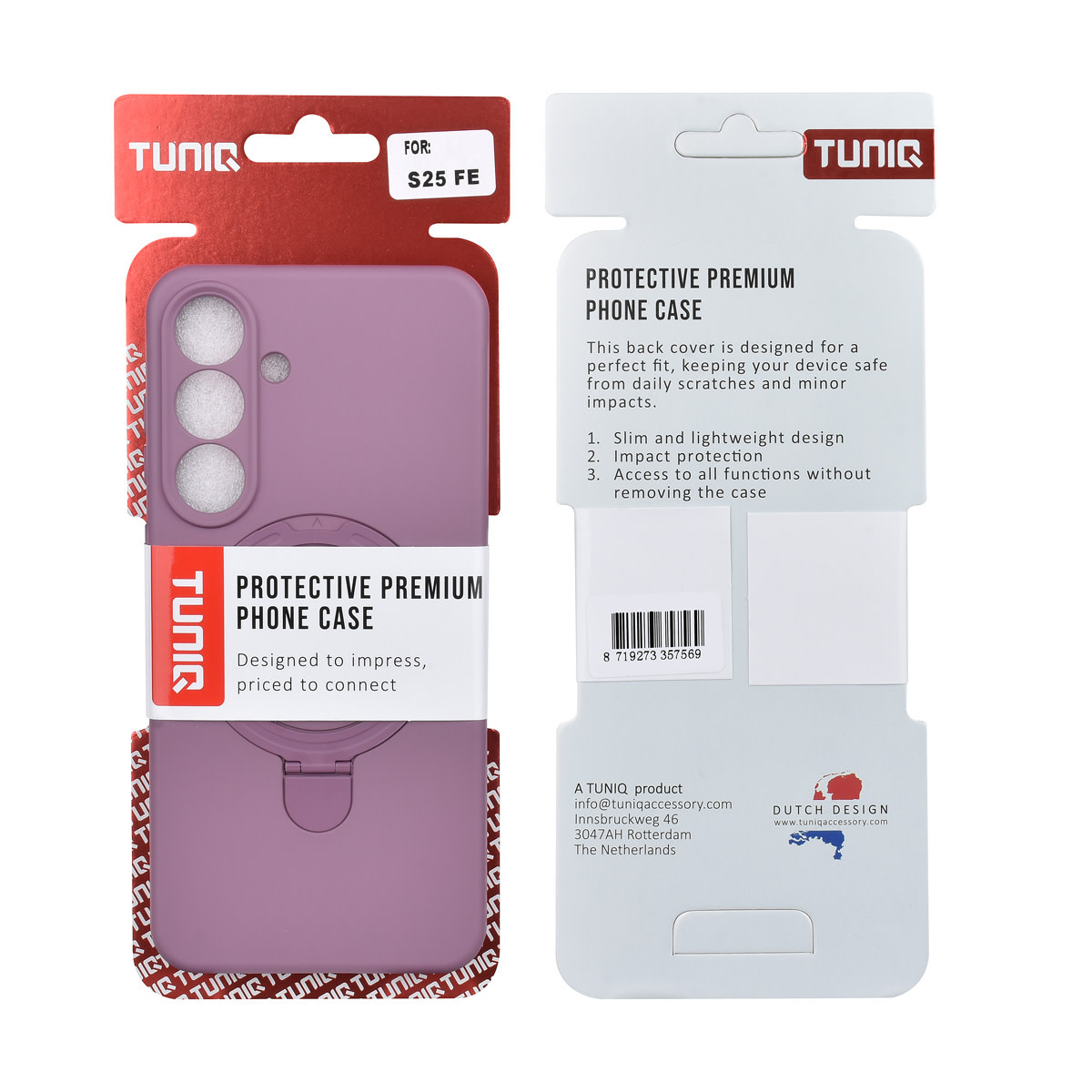 TUNIQ TUNIQ Galaxy S25 FE Backcover hoesje - Magsafe With Ring Stand - Hanger - Sunset Purple, foto 3 van 3
