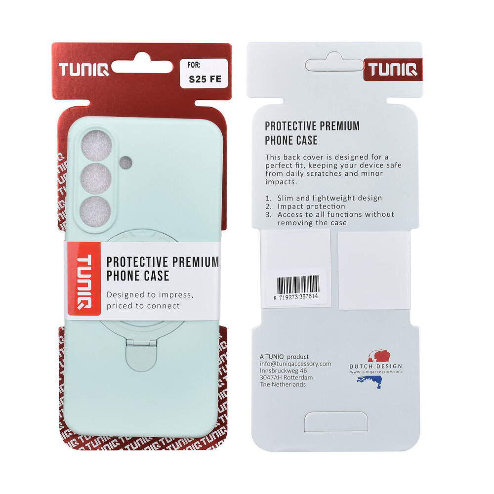 TUNIQ TUNIQ Galaxy S25 FE Backcover hoesje - Magsafe With Ring Stand - Hanger - Mint Green