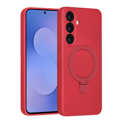TUNIQ Galaxy S25 FE Backcover hoesje - Magsafe With Ring Stand - Hanger - Cherry Red