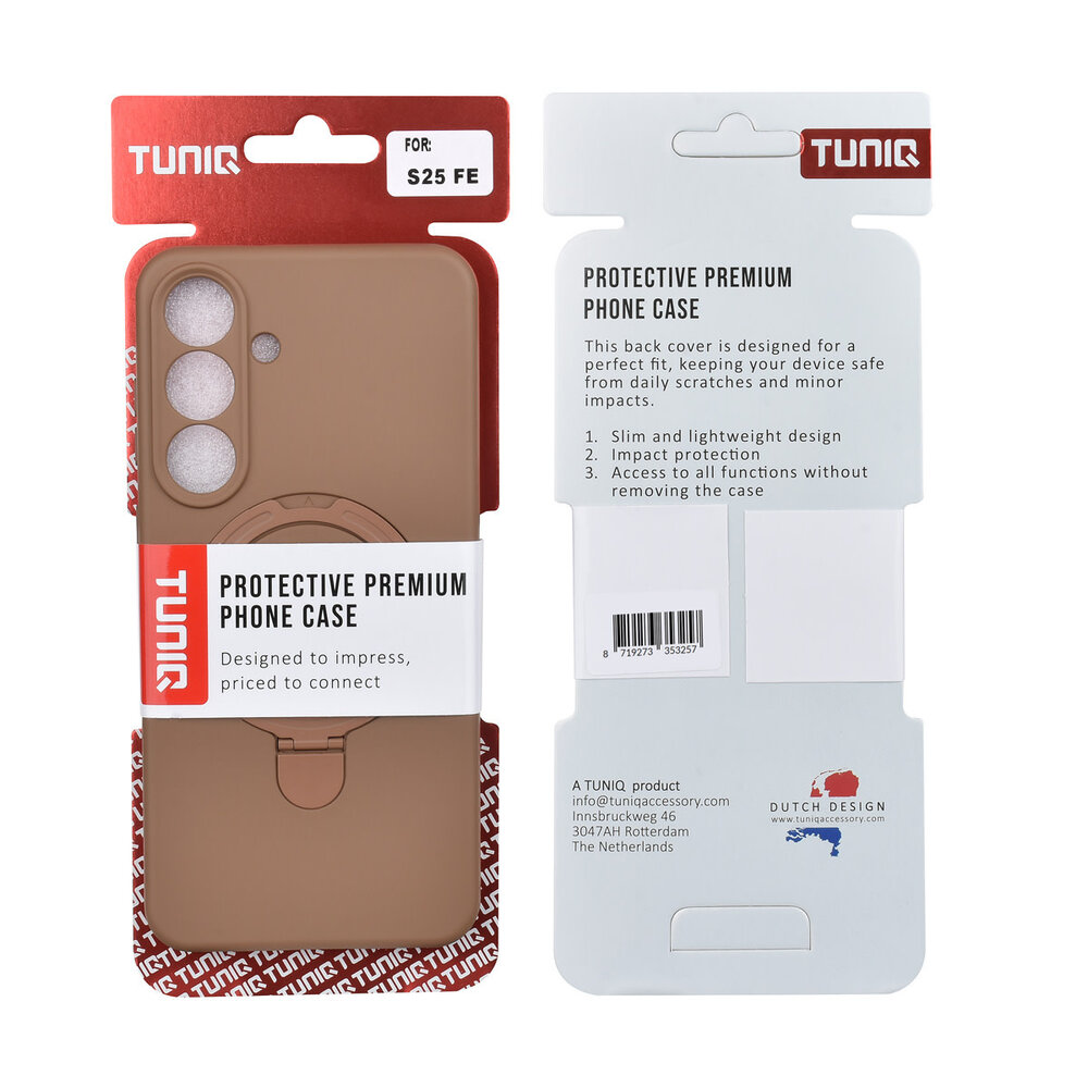 TUNIQ TUNIQ Galaxy S25 FE Back cover coque - Magsafe With Ring Stand - Hanger - Desert Brown