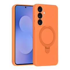 TUNIQ Galaxy S25 FE Back cover case - Magsafe With Ring Stand - Hanger - Tangerine Orange