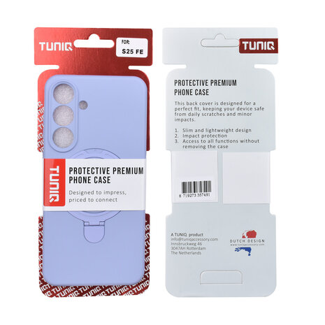 TUNIQ TUNIQ Galaxy S25 FE Back cover coque - Magsafe With Ring Stand - Hanger - Lilas TUNIQ TUNIQ Galaxy S25 FE Back cover coque - Magsafe With Ring Stand - Hanger - Lilas