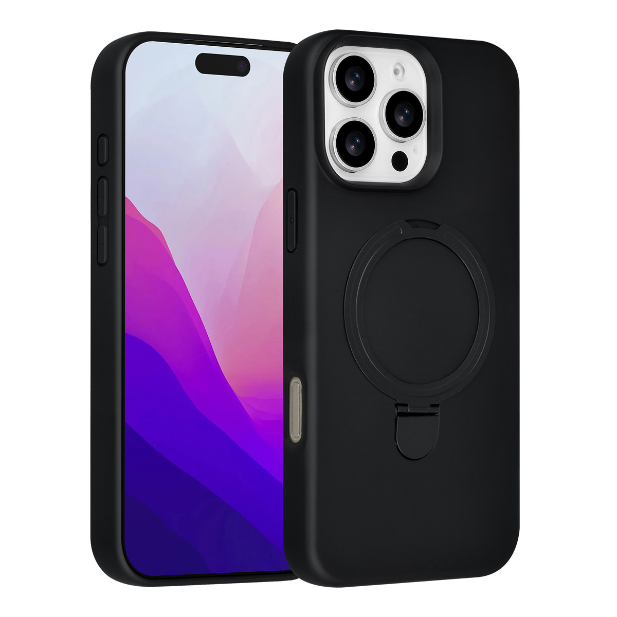 TUNIQ TUNIQ iPhone 16 Pro Max Backcover hoesje - Magsafe With Ring Stand - Hanger - Zwart