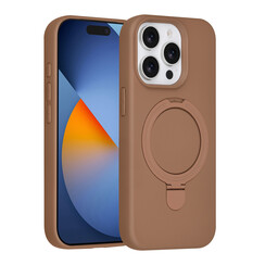 TUNIQ iPhone 15 Pro Back cover coque - Magsafe With Ring Stand - Hanger - Desert Brown