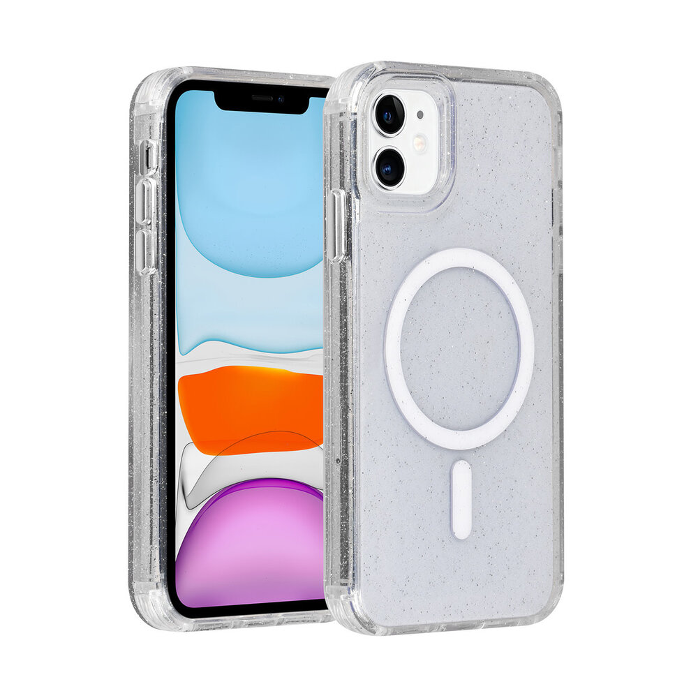 TUNIQ TUNIQ iPhone 11 Back-Cover hul - Magsafe - Glitter - Hanger - Transparent
