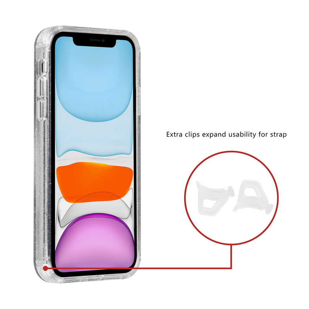 TUNIQ TUNIQ iPhone 11 Back cover case - Magsafe - Glitter - Hanger - Transparent