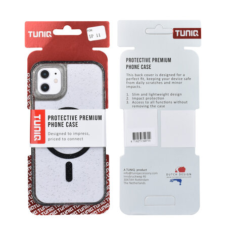TUNIQ TUNIQ iPhone 11 Back cover case - Magsafe - Glitter - Hanger - Black