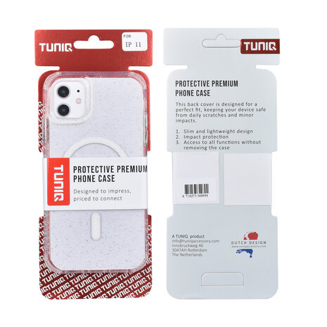 TUNIQ TUNIQ iPhone 11 Back-Cover hul - Magsafe - Glitter - Hanger - Transparent