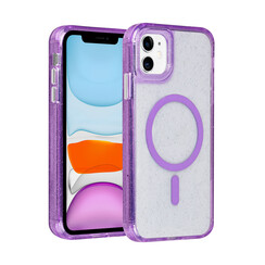 TUNIQ iPhone 11 Back cover case - Magsafe - Glitter - Hanger - Purple
