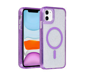 TUNIQ TUNIQ iPhone 11 Backcover hoesje - Magsafe - Glitter - Hanger - Paars