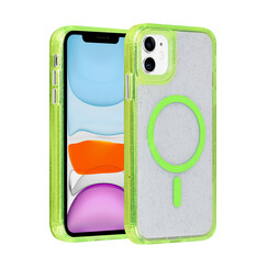 TUNIQ iPhone 11 Back cover coque - Magsafe - Glitter - Hanger - Vert