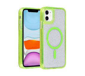TUNIQ TUNIQ iPhone 11 Back cover case - Magsafe - Glitter - Hanger - Green