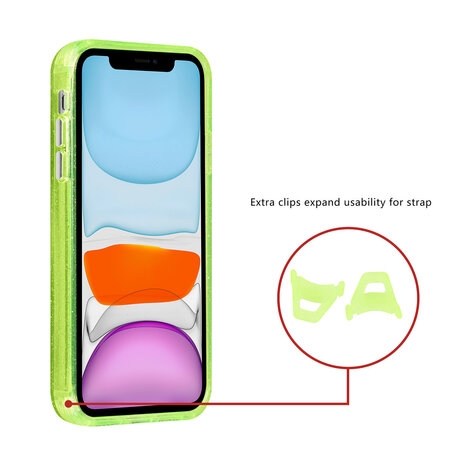 TUNIQ TUNIQ iPhone 11 Back cover coque - Magsafe - Glitter - Hanger - Vert TUNIQ TUNIQ iPhone 11 Back cover coque - Magsafe - Glitter - Hanger - Vert