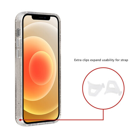 TUNIQ TUNIQ iPhone 12 - 12 Pro Back cover coque - Magsafe - Glitter - Hanger - Transparent