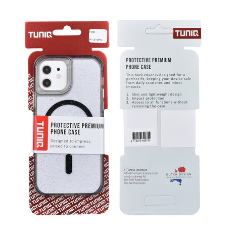 TUNIQ TUNIQ iPhone 12 - 12 Pro Backcover hoesje - Magsafe - Glitter - Hanger - Zwart TUNIQ TUNIQ iPhone 12 - 12 Pro Backcover hoesje - Magsafe - Glitter - Hanger - Zwart