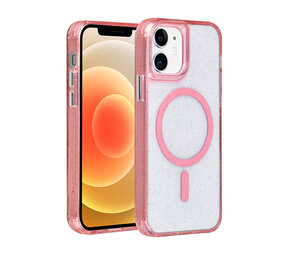 TUNIQ TUNIQ iPhone 12 - 12 Pro Back-Cover hul - Magsafe - Glitter - Hanger - Rosa TUNIQ TUNIQ iPhone 12 - 12 Pro Back-Cover hul - Magsafe - Glitter - Hanger - Rosa