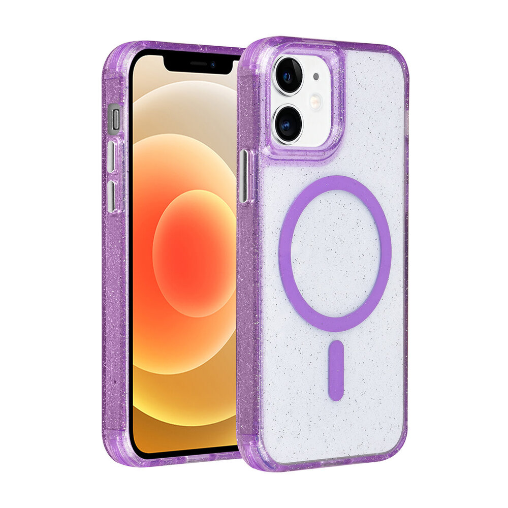 TUNIQ TUNIQ iPhone 12 - 12 Pro Back cover coque - Magsafe - Glitter - Hanger - Violet