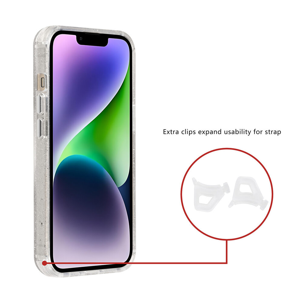 TUNIQ TUNIQ iPhone 14 Backcover hoesje - Magsafe - Glitter - Hanger - Transparant