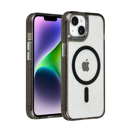 TUNIQ TUNIQ iPhone 14 Back cover coque - Magsafe - Glitter - Hanger - Noir